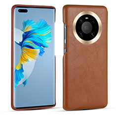 Coque Luxe Cuir Housse Etui R01 pour Huawei Mate 40E Pro 4G Marron