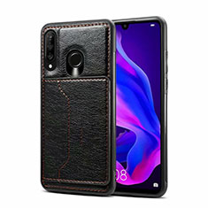 Coque Luxe Cuir Housse Etui R01 pour Huawei P30 Lite Noir