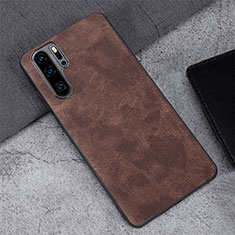 Coque Luxe Cuir Housse Etui R01 pour Huawei P30 Pro New Edition Marron