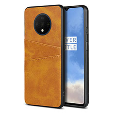 Coque Luxe Cuir Housse Etui R01 pour OnePlus 7T Orange