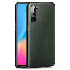 Coque Luxe Cuir Housse Etui R01 pour Oppo A91 Vert