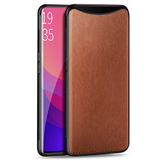 Coque Luxe Cuir Housse Etui R01 pour Oppo Find X Orange