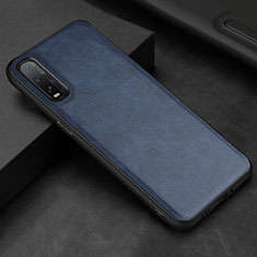 Coque Luxe Cuir Housse Etui R01 pour Oppo Find X2 Bleu