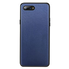 Coque Luxe Cuir Housse Etui R01 pour Oppo K1 Bleu