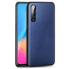 Coque Luxe Cuir Housse Etui R01 pour Oppo Reno3 Bleu