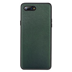 Coque Luxe Cuir Housse Etui R01 pour Oppo RX17 Neo Vert