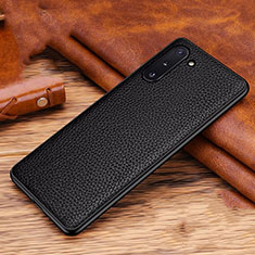 Coque Luxe Cuir Housse Etui R01 pour Samsung Galaxy Note 10 5G Noir