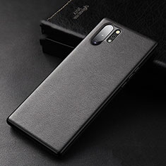 Coque Luxe Cuir Housse Etui R01 pour Samsung Galaxy Note 10 Plus 5G Noir