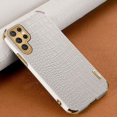 Coque Luxe Cuir Housse Etui R01 pour Samsung Galaxy S23 Ultra 5G Blanc