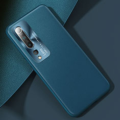 Coque Luxe Cuir Housse Etui R01 pour Xiaomi Mi 10 Cyan