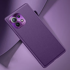 Coque Luxe Cuir Housse Etui R01 pour Xiaomi Mi 11 Lite 4G Violet