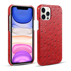 Coque Luxe Cuir Housse Etui R02 pour Apple iPhone 12 Pro Max Rouge