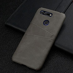 Coque Luxe Cuir Housse Etui R02 pour Huawei Honor V20 Gris