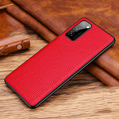 Coque Luxe Cuir Housse Etui R02 pour Huawei Honor V30 5G Rouge