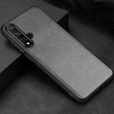 Coque Luxe Cuir Housse Etui R02 pour Huawei Nova 5T Gris