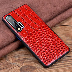 Coque Luxe Cuir Housse Etui R02 pour Huawei Nova 6 5G Rouge