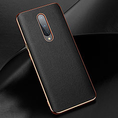 Coque Luxe Cuir Housse Etui R02 pour OnePlus 8 Noir