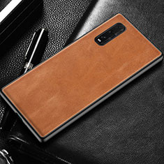 Coque Luxe Cuir Housse Etui R02 pour Oppo Find X2 Orange