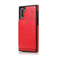 Coque Luxe Cuir Housse Etui R02 pour Samsung Galaxy Note 10 5G Rouge