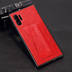 Coque Luxe Cuir Housse Etui R02 pour Samsung Galaxy Note 10 Plus Rouge