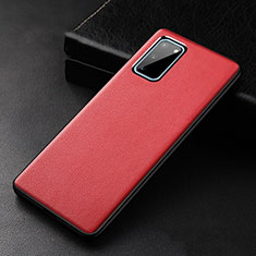 Coque Luxe Cuir Housse Etui R02 pour Samsung Galaxy S20 5G Rouge