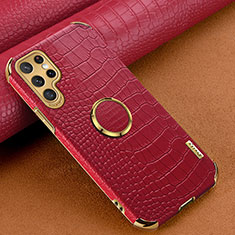 Coque Luxe Cuir Housse Etui R02 pour Samsung Galaxy S22 Ultra 5G Rouge