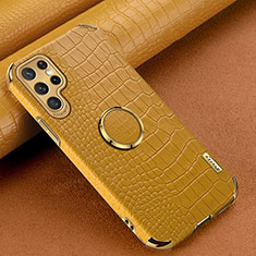 Coque Luxe Cuir Housse Etui R02 pour Samsung Galaxy S25 Ultra 5G Jaune