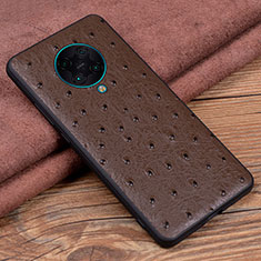 Coque Luxe Cuir Housse Etui R02 pour Xiaomi Poco F2 Pro Marron