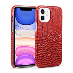 Coque Luxe Cuir Housse Etui R03 pour Apple iPhone 12 Rouge