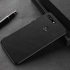 Coque Luxe Cuir Housse Etui R03 pour Huawei Honor V20 Noir