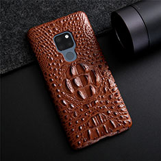Coque Luxe Cuir Housse Etui R03 pour Huawei Mate 20 Marron