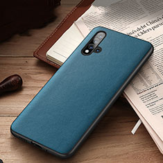 Coque Luxe Cuir Housse Etui R03 pour Huawei Nova 5T Bleu