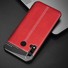 Coque Luxe Cuir Housse Etui R03 pour Huawei P20 Lite (2019) Rouge