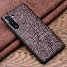 Coque Luxe Cuir Housse Etui R03 pour Samsung Galaxy Note 10 Marron