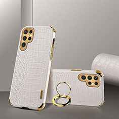 Coque Luxe Cuir Housse Etui R03 pour Samsung Galaxy S24 Ultra 5G Blanc