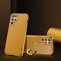 Coque Luxe Cuir Housse Etui R03 pour Samsung Galaxy S25 Ultra 5G Jaune