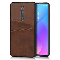 Coque Luxe Cuir Housse Etui R03 pour Xiaomi Mi 9T Pro Marron