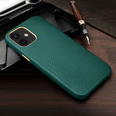 Coque Luxe Cuir Housse Etui R04 pour Apple iPhone 12 Mini Vert