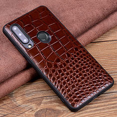 Coque Luxe Cuir Housse Etui R04 pour Huawei Honor 10i Marron