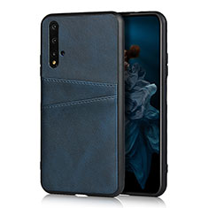 Coque Luxe Cuir Housse Etui R04 pour Huawei Honor 20 Bleu