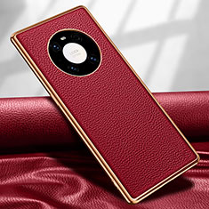 Coque Luxe Cuir Housse Etui R04 pour Huawei Mate 40 Pro Rouge