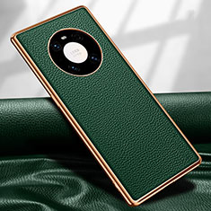 Coque Luxe Cuir Housse Etui R04 pour Huawei Mate 40 Pro Vert