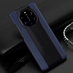 Coque Luxe Cuir Housse Etui R04 pour Huawei Mate 40 RS Bleu