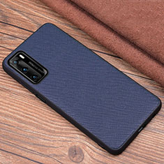 Coque Luxe Cuir Housse Etui R04 pour Huawei P40 Bleu