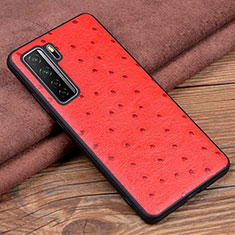 Coque Luxe Cuir Housse Etui R04 pour Huawei P40 Lite 5G Rouge