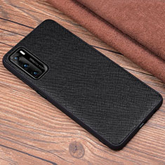 Coque Luxe Cuir Housse Etui R04 pour Huawei P40 Noir