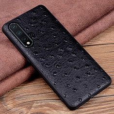 Coque Luxe Cuir Housse Etui R05 pour Huawei Nova 5 Noir