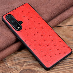 Coque Luxe Cuir Housse Etui R05 pour Huawei Nova 5 Rouge