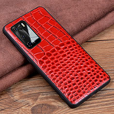 Coque Luxe Cuir Housse Etui R05 pour Huawei P40 Pro Rouge