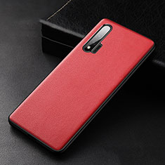 Coque Luxe Cuir Housse Etui R06 pour Huawei Nova 6 Rouge